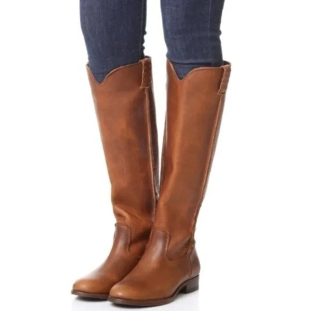 -NEW Frye Cara Roper Tall Riding Boot (Cognac) 6M - Picture 6 of 6